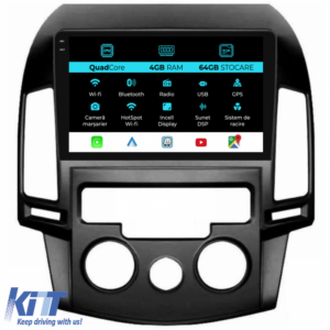 Navigation for Hyundai I30, (2007-2012), QuadCore, 9 Inch, 4Gb Ram, 64Gb Storage, Carplay, Manual Climate Control