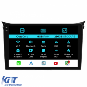 Navigation for Hyundai I30, 2011-2015, 9Inch, 8Gb Ram, 256Gb Storage, Carplay.