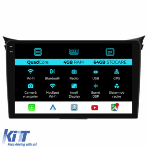 Navigation for Hyundai I30, (2011-2015), QuadCore, 9 Inch, 4Gb Ram, 64Gb Storage, Carplay