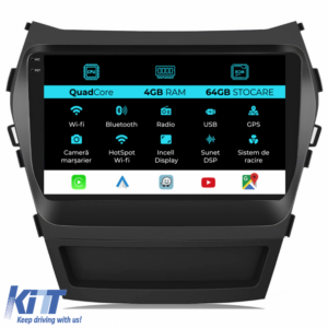 Navigation for Hyundai IX45 Santa Fe (2013-2017), QuadCore, 9 Inch, 4Gb Ram, 64Gb Storage, Carplay.