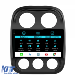 Navigation for Jeep Compass, (2010-2016), 10 Inch, 8Gb Ram, 256Gb Storage, Carplay.