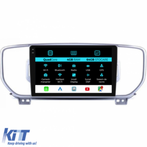 Navigation for Kia Sportage, (2016-2020), QuadCore, 9 Inch, 4Gb Ram, 64Gb Storage, Carplay