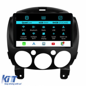 Navigation for Mazda 2, (2007-2014), QuadCore, 9 Inch, 4Gb Ram, 64Gb storage, Carplay
