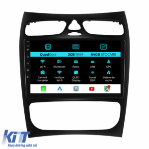 Navigation for Mercedes C-Class W203, CLK W209 (2000 - 2005), 9 Inch, 2Gb RAM, 64Gb Storage, Carplay