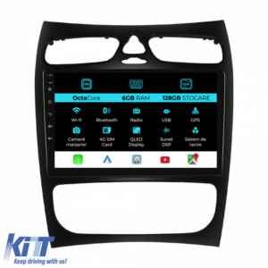 Navigation for Mercedes C-Class W203, CLK W209 (2000 - 2005), 9 Inch, 6Gb Ram, 128Gb Storage, Carplay