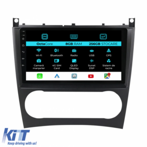 Navigation for Mercedes C-Class W203, CLK W209 (2005 - 2009), 9Inch, 8Gb Ram, 256Gb Storage, Carplay