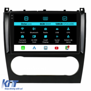 Navigation for Mercedes C-Class W203, CLK W209 (2005 - 2009), 9 Inch, 6Gb Ram, 128Gb Storage, Carplay