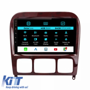 Navigation for Mercedes S-Class W220 (1998-2005), 9Inch, 4Gb Ram, 64Gb Storage, Carplay