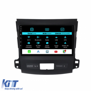 Navigation for Mitsubishi Outlander, 2005-2011, 9 Inch, 8Gb Ram, 256Gb Storage, Carplay