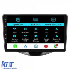 Navigation for Peugeot 107, Citroen C1, Toyota Aygo (2014 - 2022), 9Inch, 2Gb Ram, 64Gb Storage, Carplay
