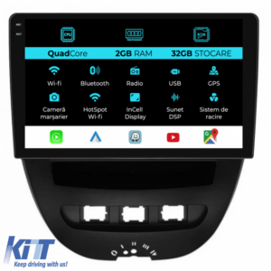 Navigation for Peugeot 107, Citroen C1, Toyota Aygo (2005 - 2015), 10 Inch, 2Gb Ram, 32Gb Storage, Carplay