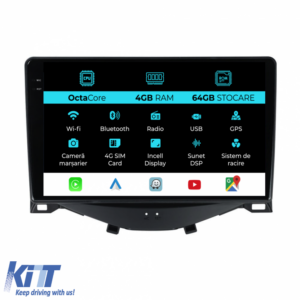 Navigation for Peugeot 108, Citroen C1, Toyota Aygo (2014 - 2022), 9Inch, 4Gb Ram, 64Gb Storage, Carplay