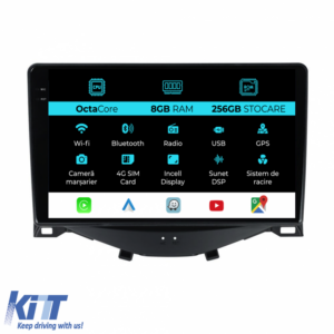 Navigation for Peugeot 108, Citroen C1, Toyota Aygo (2014 - 2022), 9Inch, 8Gb Ram, 256Gb Storage, Carplay
