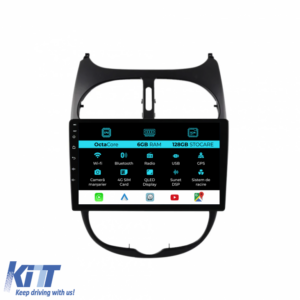 Navigation for Peugeot 206, (2001-2008), 9Inch, 6Gb Ram, 128Gb Storage, Carplay