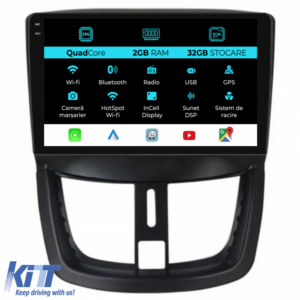 Navigation for Peugeot 207, (2006-2015), 9 Inch, 2Gb Ram, 32Gb Storage, Carplay