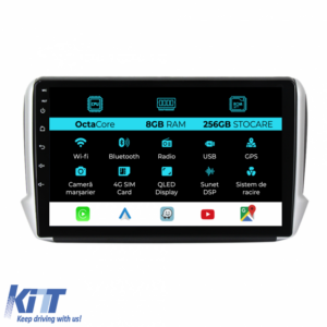 Navigation for Peugeot 208, 2008 (2013-2018), 10 Inch, 8Gb Ram, 256Gb Storage, Carplay