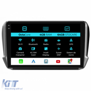 Navigation for Peugeot 208, 2008 (2013-2018), 10 Inch, 4Gb RAM, 64Gb Storage, Carplay
