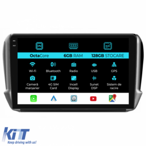 Navigation for Peugeot 208, 2008 (2013-2018), 10 Inch, 6Gb Ram, 128Gb Storage, Carplay