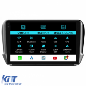 Navigation for Peugeot 208, 2008 (2013-2018), 10 Inch, 8Gb Ram, 256Gb Storage, Carplay