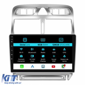 Navigation for Peugeot 307 (2000-2013), 9Inch, 6Gb Ram, 128Gb Storage, Carplay