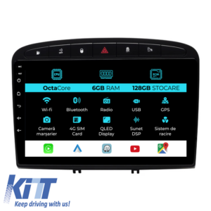 Navigation for Peugeot 308, 408 (2008-2013), 9 Inch, 6Gb RAM, 128Gb Storage, Carplay
