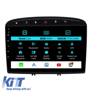 Navigation for Peugeot 308 408 (2008-2013), 9Inch, 8Gb Ram, 256Gb Storage, Carplay