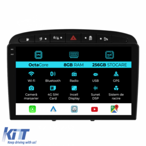 Navigation for Peugeot 308, 408 (2008-2013), 9Inch, 8Gb Ram, 256Gb Storage, Carplay