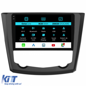 Navigation for Renault Kadjar, (2015-2019), 9 Inch, 8GB RAM, 256GB Storage, Carplay