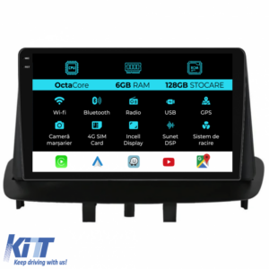 Navigation for Renault Megane 3 (2008-2015), 9 Inch, 6Gb RAM, 128Gb storage, CarPlay