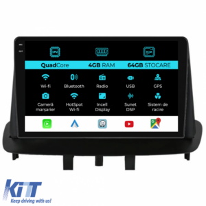 Navigation for Renault Megane 3 (2008-2015), QuadCore, 9 Inch, 4Gb Ram, 64Gb storage, CarPlay