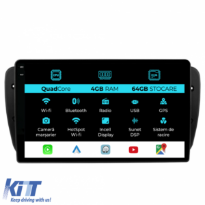 Navigation for Seat Ibiza (2008-2016), QuadCore, 9 Inch 4Gb Ram, 64Gb Storage, Carplay