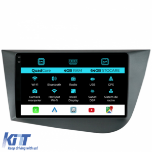 Navigation for Seat Leon Mk2 (2005-2012), QuadCore, 9 Inch, 4Gb RAM, 64Gb Storage, Carplay