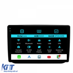 Navigation for Skoda Fabia, 2007-2014, 10 Inch, 4Gb Ram, 64Gb Storage, Carplay