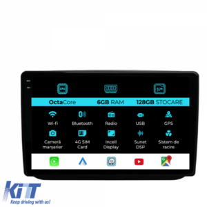 Navigation for Skoda Fabia, (2007-2014), 10 Inch, 6Gb Ram, 128Gb Storage, Carplay