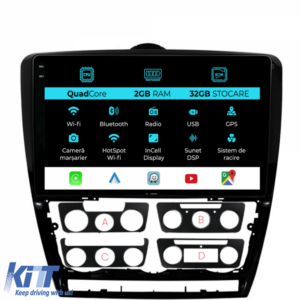 Navigation for Skoda Octavia 2 (2004-2013), 10 Inch, 2Gb Ram, 32Gb Storage, Carplay