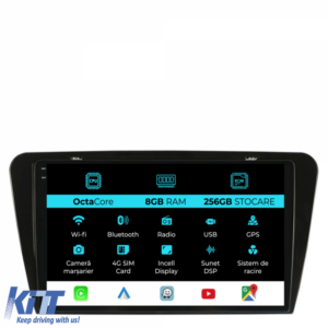 Navigation for Skoda, Octavia 3 (2013-2018), 10 Inch, 8Gb Ram, 256Gb Storage, Carplay