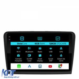 Navigation for Skoda Superb 2 (2008-2015), 10Inch, 6Gb Ram, 128Gb Storage, Carplay