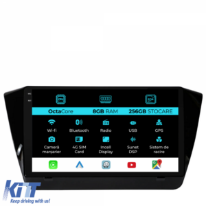 Navigation for Skoda, Superb 3 (2015-2019), 10 Inch, 8Gb Ram, 256Gb Storage, Carplay