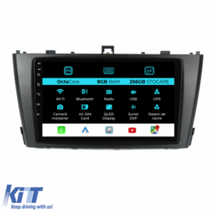 Navigation for Toyota Avensis, (2008-2015), 9Inch, 8Gb Ram, 256Gb Storage, Carplay