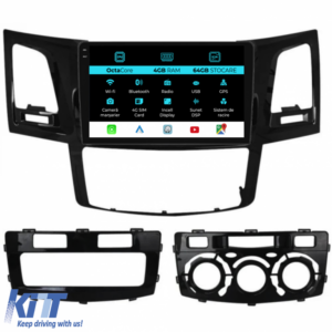 Navigation for Toyota Hilux VII (2004-2015), 9 Inch, 4Gb Ram, 64Gb Storage, Carplay