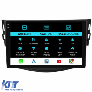 Navigation for Toyota Rav 4, (2006-2013), QuadCore, 9 Inch, 4Gb Ram, 64Gb Storage, Carplay