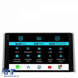 Navigation for Toyota Rav4, 2018-2024, QuadCore, 9 Inch, 4Gb Ram, 64Gb Storage, Carplay