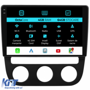 Navigation for Volkswagen Golf5, Jetta (2004-2009), 10 Inch, 4Gb Ram, 64Gb Storage, Carplay - Automatic Climate Control