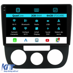 Navigation for Volkswagen Golf5, Jetta (2004-2009), 10 Inch, 2Gb Ram, 32Gb Storage, Carplay - Manual Climate Control