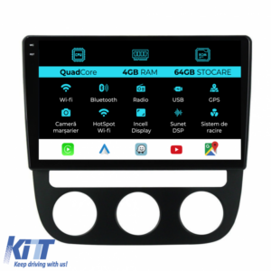 Navigation for Volkswagen Golf5, Jetta (2004-2009), QuadCore, 10 Inch, 4Gb Ram, 64Gb Storage, Carplay - Automatic Climate Control