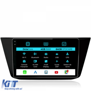 Navigation for Volkswagen Tiguan (2016 - 2023), 10 Inch, 4Gb Ram, 64Gb Storage, Carplay