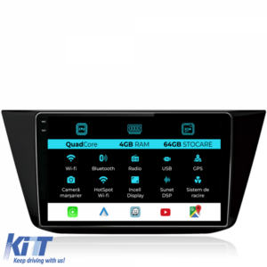 Navigation for Volkswagen Tiguan (2016 - 2023), QuadCore, 10 Inch, 4Gb RAM, 64Gb Storage, Carplay