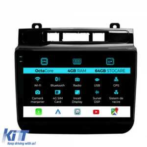Navigation for Volkswagen Touareg, (2010-2018), 9 Inch, 4Gb Ram, 64Gb Storage, Carplay