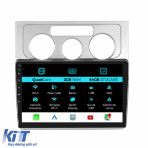 Navigation for Volkswagen Touran, (2003-2010), 10 Inch, 2Gb Ram, 64Gb Storage, Carplay