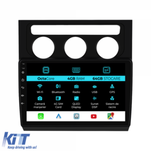 Navigation for Volkswagen, Touran (2003-2010), 10 Inch, 4Gb Ram, 64Gb Storage, Carplay